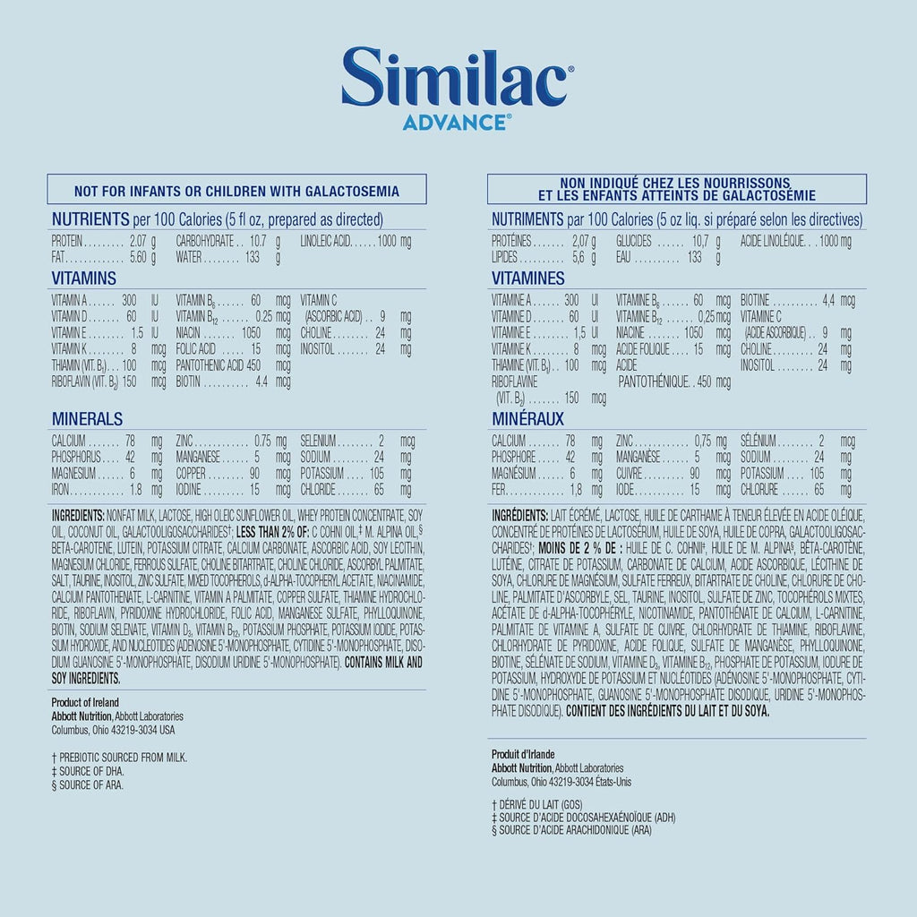 Similac Advance Infant Formula with Iron, Baby Formula, Powder, 12.4 oz Can