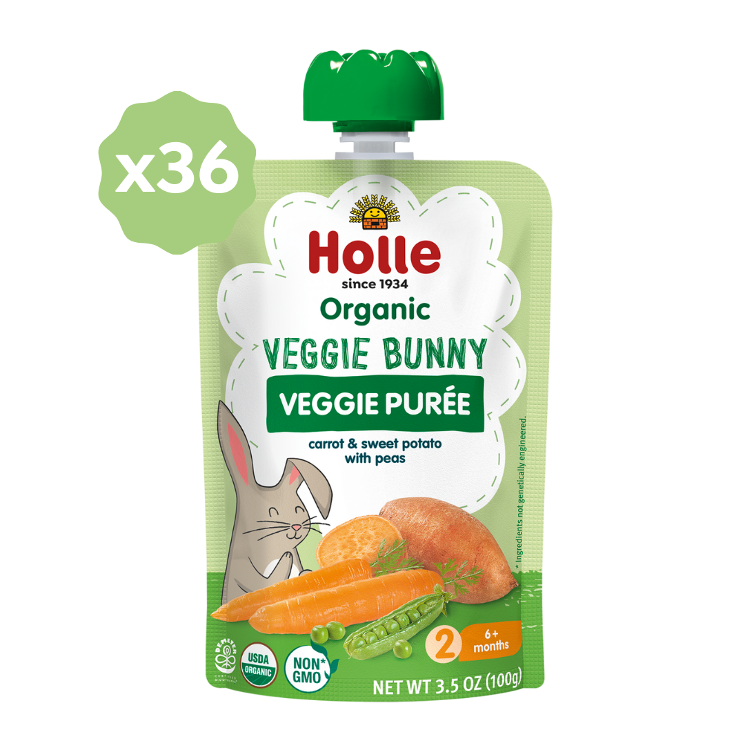 Holle Baby Food Pouches - Organic Veggie Puree - Veggie Bunny
